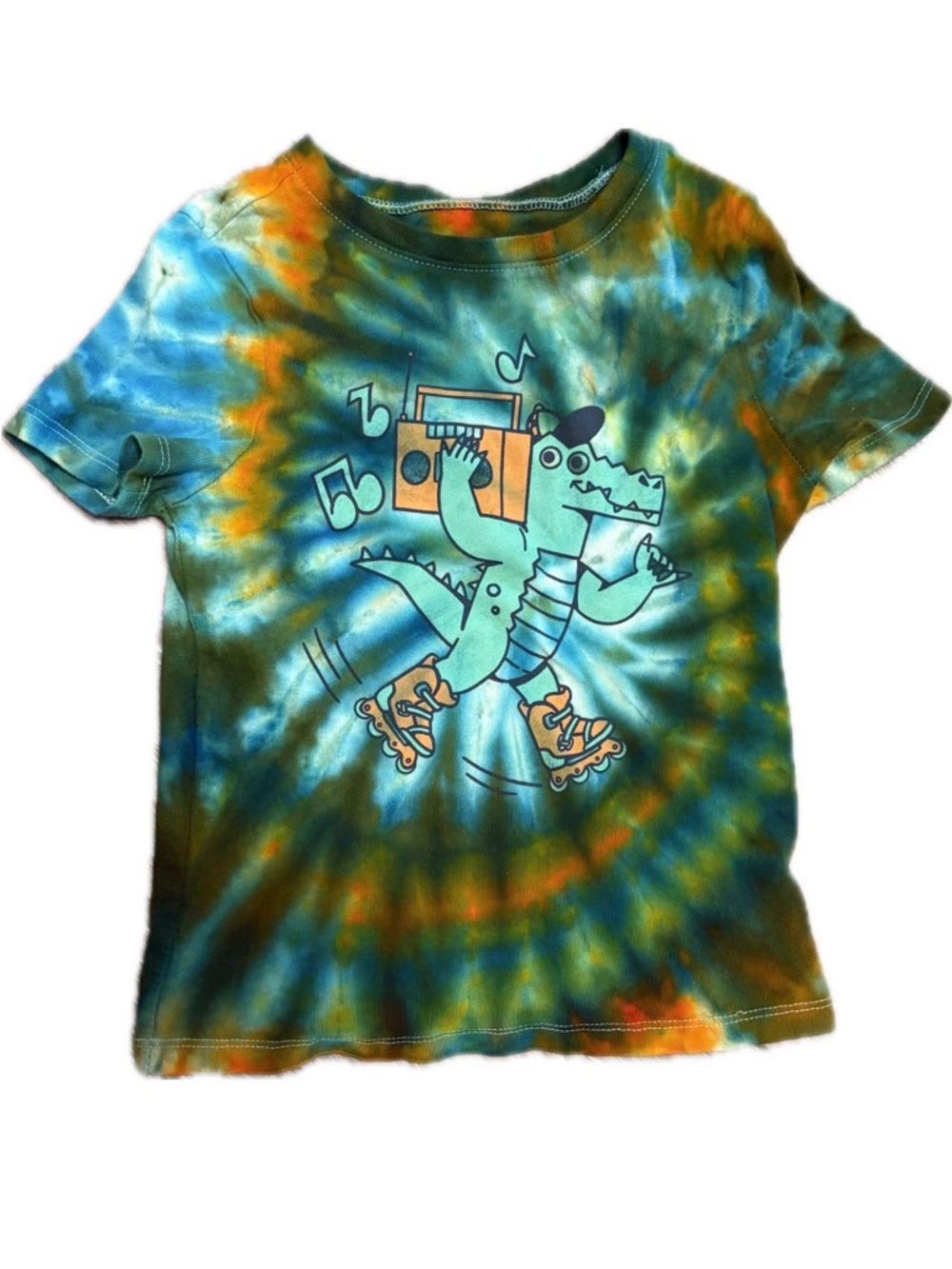 Old Navy Tie-Dye Alligator Tee - Blue, Green, Orange